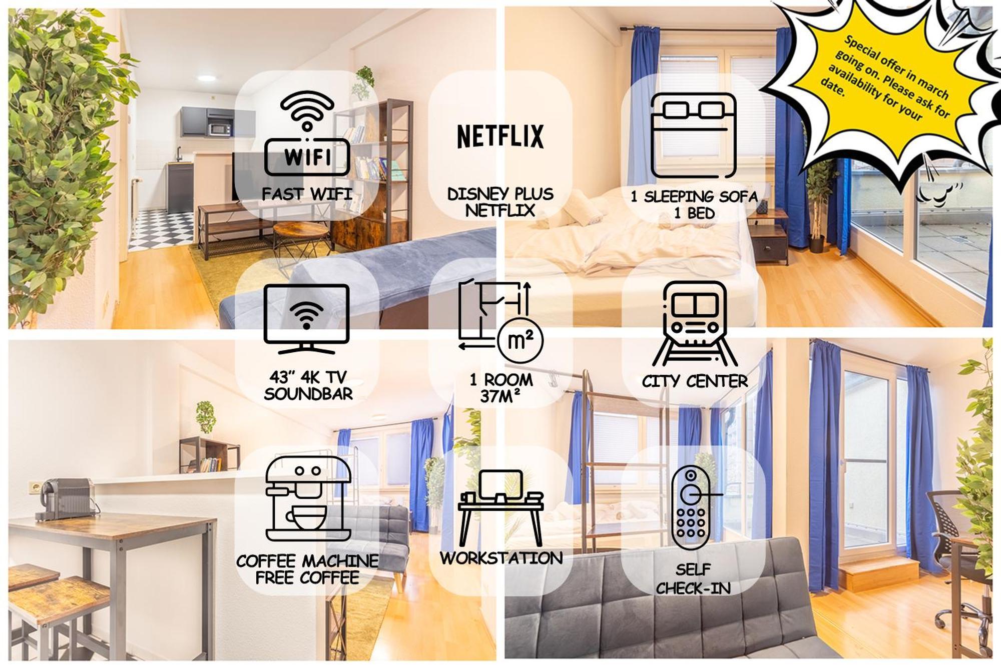 Balkon, 4K Tv, Kaffee, Netflix Apartment บาดดัวร์เรนแบร์ก ภายนอก รูปภาพ